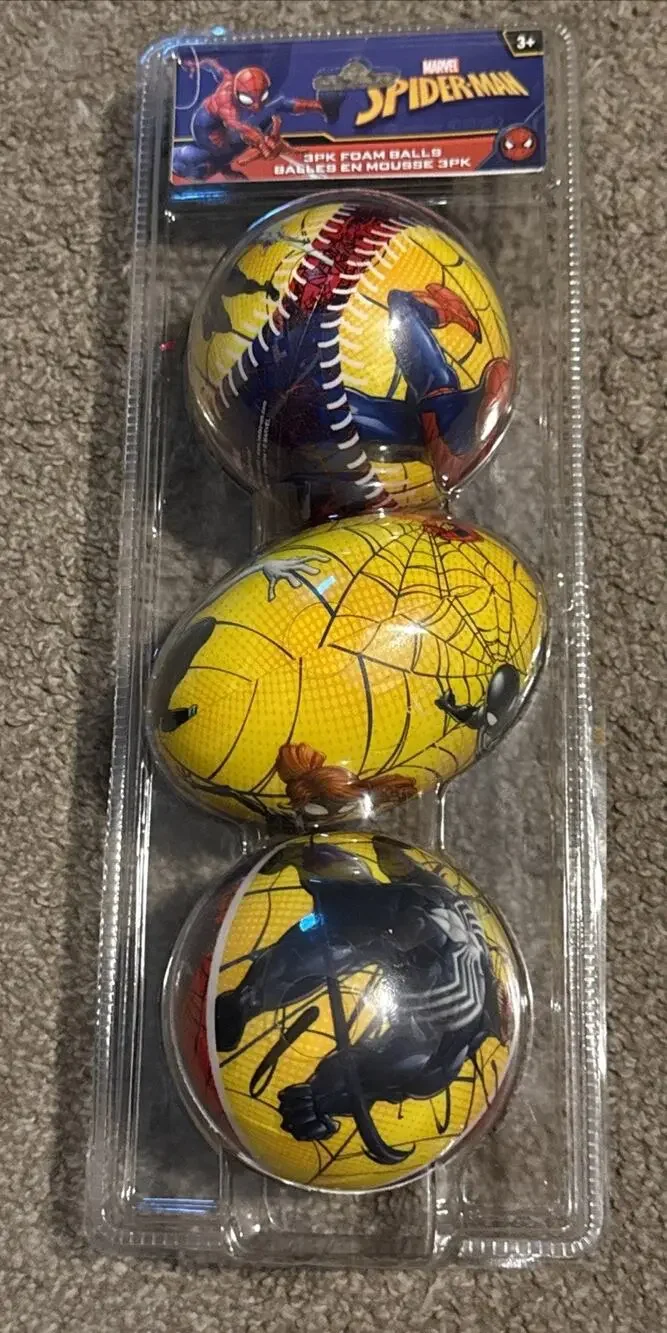 Marvel Spider man 3 pack of foam balls NIB